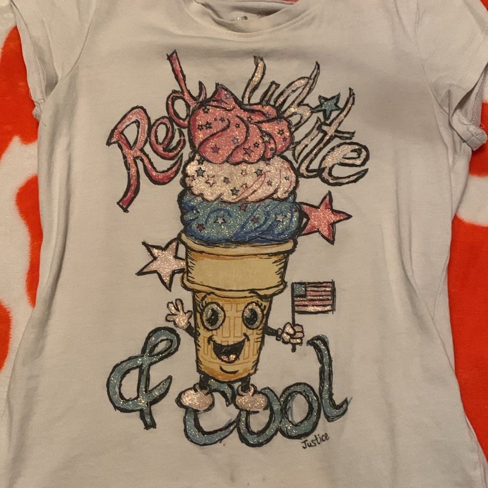 Justice Red, White, and Blue Kids Shirt